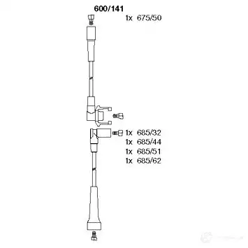 Высоковольтные провода зажигания BREMI 0M KQ1BB 4017534054238 564327 600/141