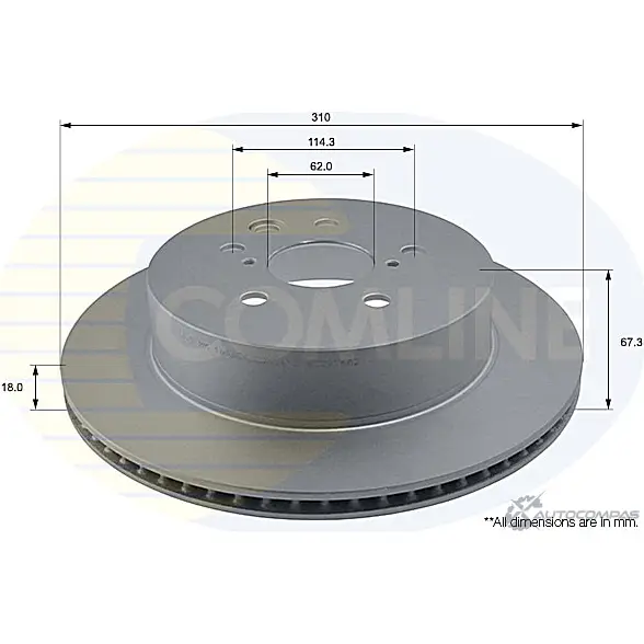 Тормозной диск COMLINE ADC01123V 2913888 I NZKNE изображение 0