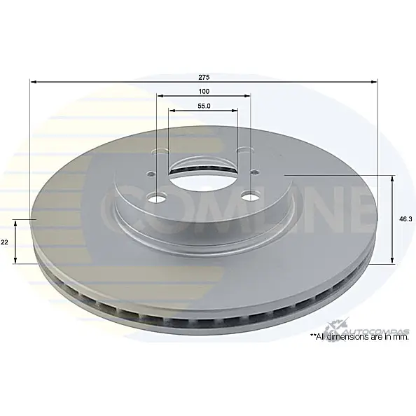 Тормозной диск COMLINE 2913907 ADC01142V 7HW LA изображение 0
