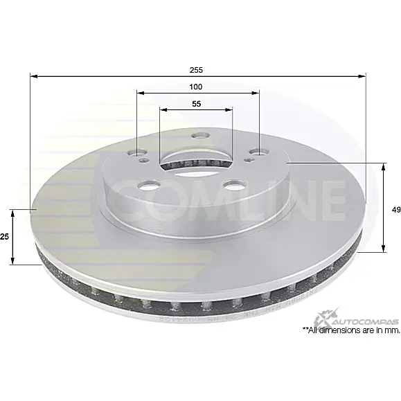 Тормозной диск COMLINE UX K4FE0 2913985 ADC0175V изображение 0