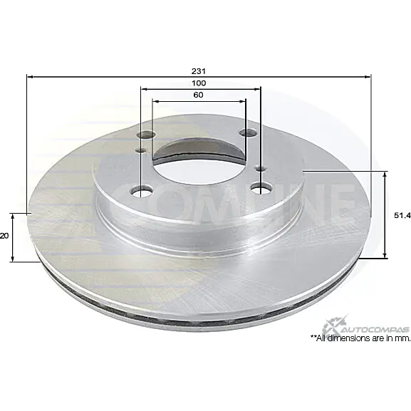 Тормозной диск COMLINE 2914071 1 IUD3M ADC0276V