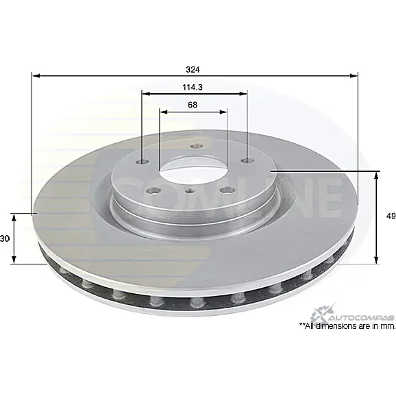 Тормозной диск COMLINE 497S TSQ ADC0279V 2914074 изображение 0