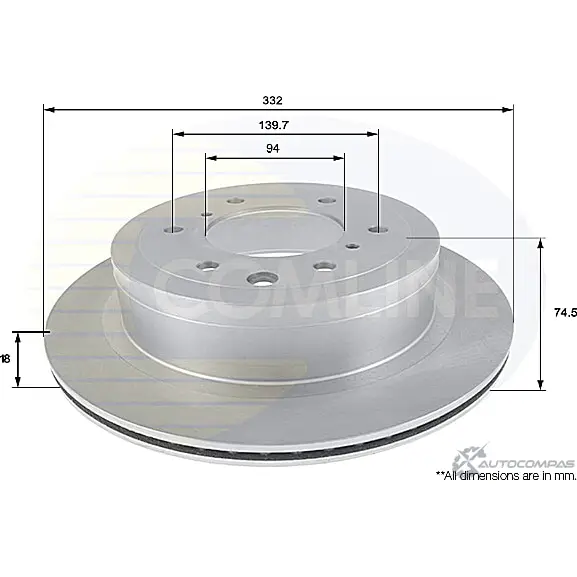 Тормозной диск COMLINE UXTLY LD ADC0380V 2914155
