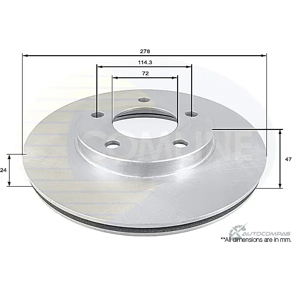 Тормозной диск COMLINE 0GD VY ADC0442V 2914195 изображение 0