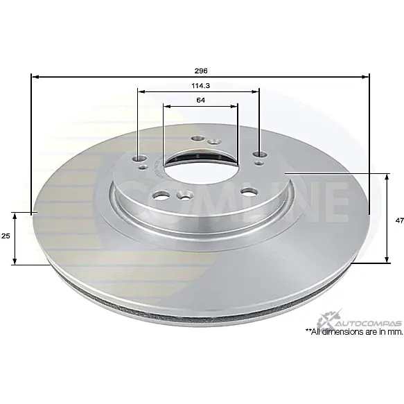 Тормозной диск COMLINE ADC0558V IR E12C1 2914287 изображение 0