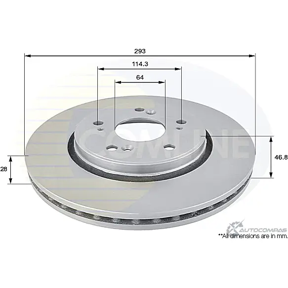 Тормозной диск COMLINE AB SV8 ADC0560V 2914289