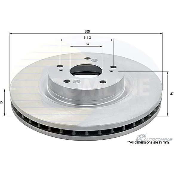 Тормозной диск COMLINE ADC0575V 7 HQS5 2914304 изображение 0