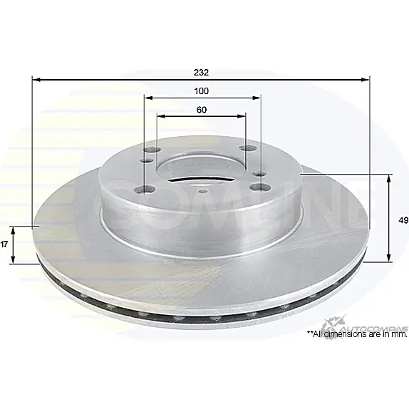 Тормозной диск COMLINE ADC0916V 2914366 3FL XUX изображение 0