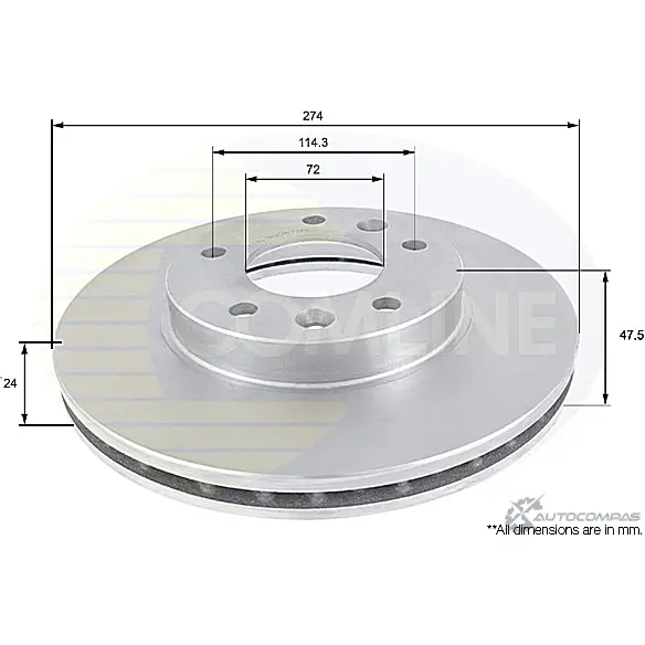 Тормозной диск COMLINE ADC1018V 2914402 40S EN4K изображение 0