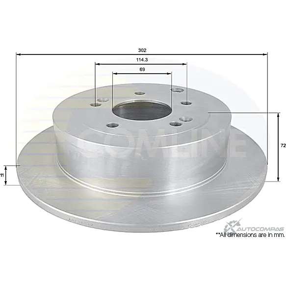 Тормозной диск COMLINE ADC1094V 68D07G 2914471 4X DMCTR