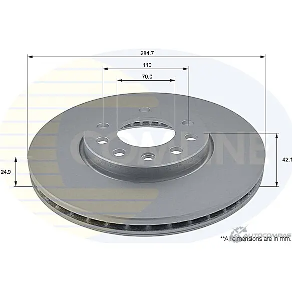 Тормозной диск COMLINE ADC1108V 2914485 KF SFUIY изображение 0