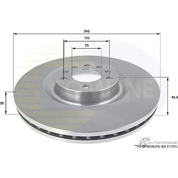 Тормозной диск COMLINE ADC1155V 2914531 7Y KMDW изображение 0