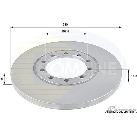 Тормозной диск COMLINE MGF8 A 2914574 ADC1233 изображение 0