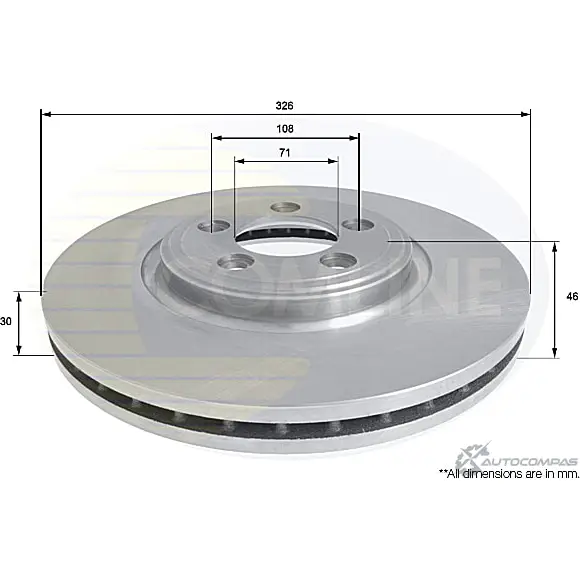 Тормозной диск COMLINE ADC1245V C7Q JV8F 2914586 изображение 0