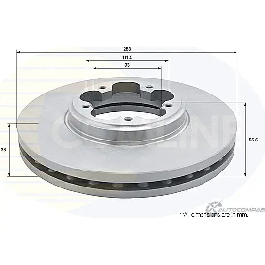 Тормозной диск COMLINE V3 1562 ADC1250V 2914591