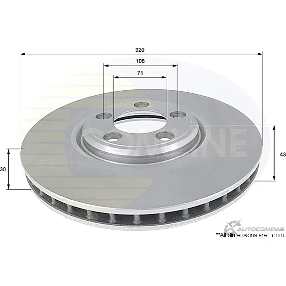 Тормозной диск COMLINE 2914595 ADC1254V HDK PQS