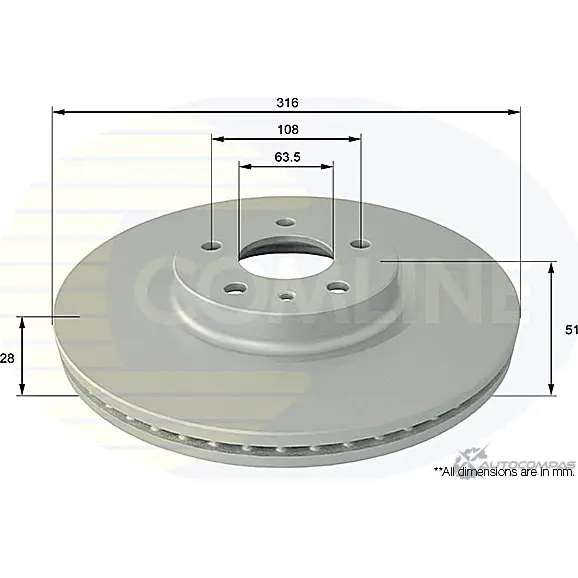 Тормозной диск COMLINE ADC1273V 2914612 TUH1 7