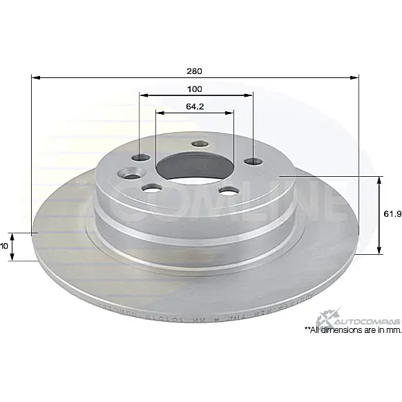 Тормозной диск COMLINE 68JEHC S ADC1319 2914640 изображение 0