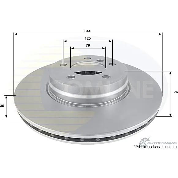 Тормозной диск COMLINE 2914643 V1 8TE9D ADC1322V изображение 0