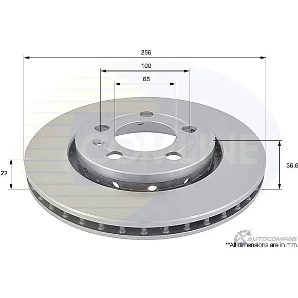 Тормозной диск COMLINE ADC1447V 2914707 F QH32A изображение 0