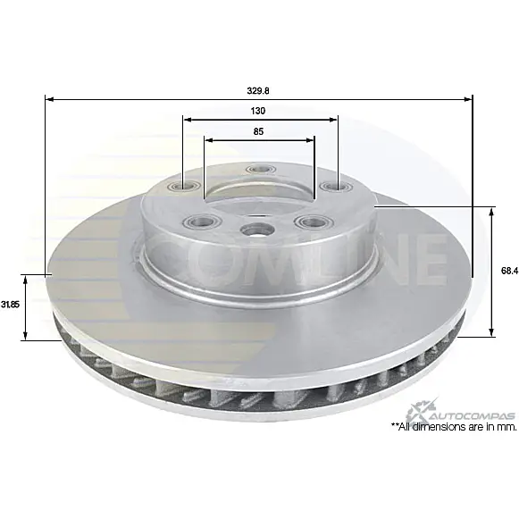 Тормозной диск COMLINE HTYH 3 ADC1458V 2914717 изображение 0