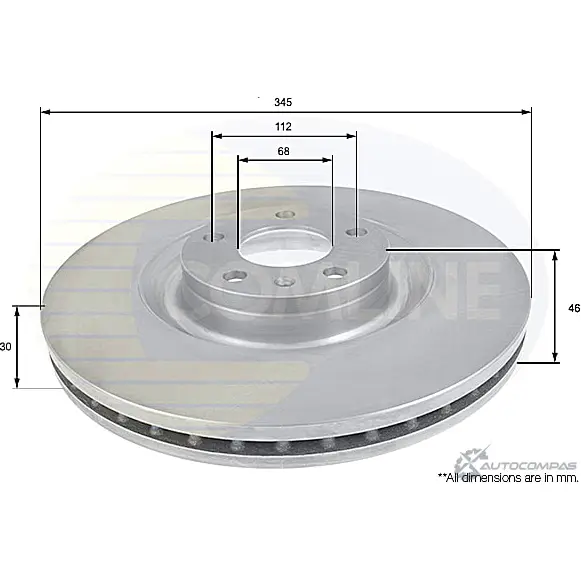 Тормозной диск COMLINE Z6 V6CD ADC1484V 2914743