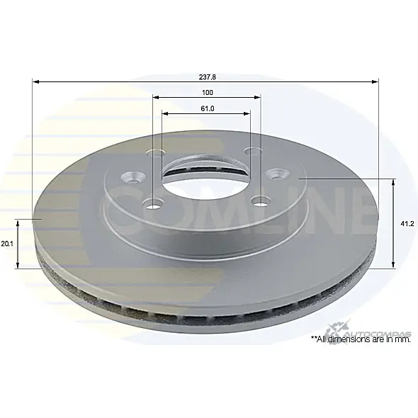 Тормозной диск COMLINE ADC1505V D2K AB0 2914763