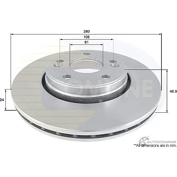 Тормозной диск COMLINE HB Z3D6 2914796 ADC1538V