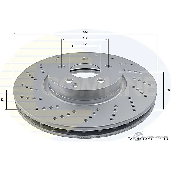 Тормозной диск COMLINE 2914906 ADC1655V 2U2X 5