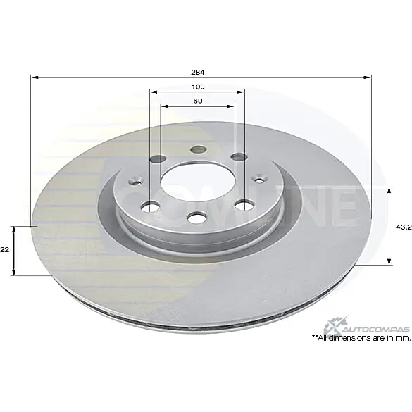 Тормозной диск COMLINE K4YQU6 X ADC1819V 2915044