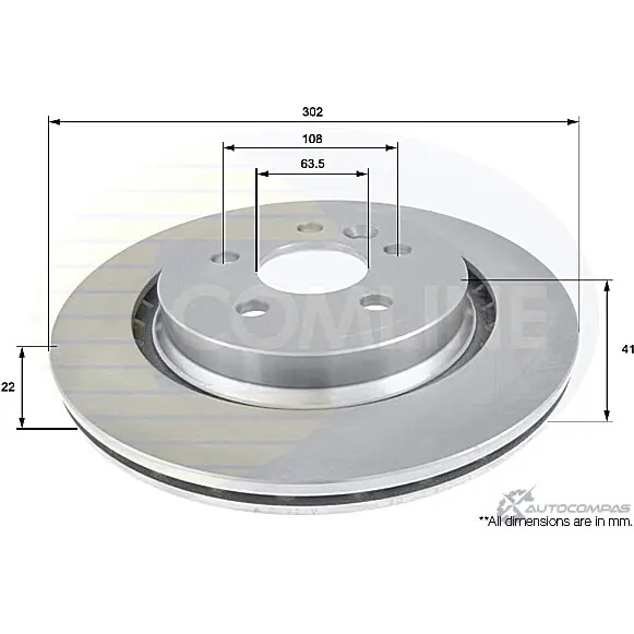 Тормозной диск COMLINE ADC1921V IQ4D CO 2915088 изображение 0