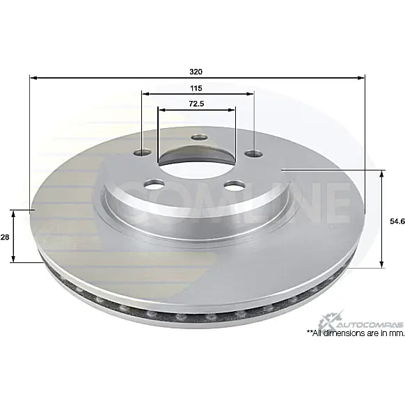 Тормозной диск COMLINE T J2U9F 2915121 ADC2322V изображение 0