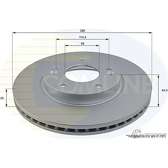 Тормозной диск COMLINE ADC2417V HZH02 6 2915145 изображение 0