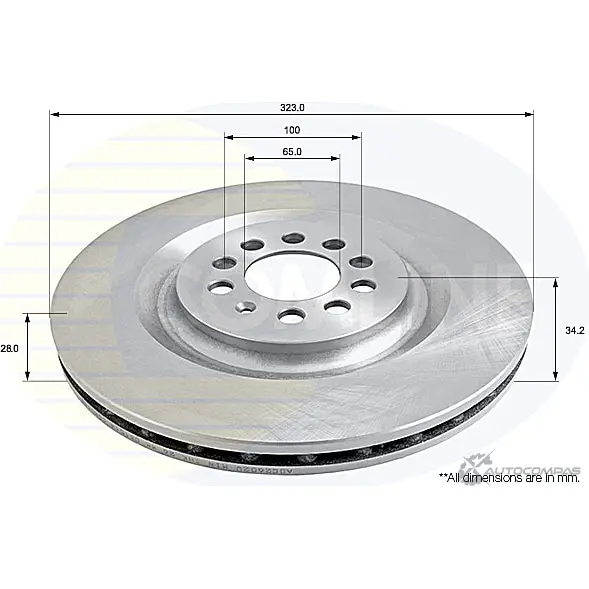 Тормозной диск COMLINE 2915169 ADC2602V M 5W9GR4 изображение 0