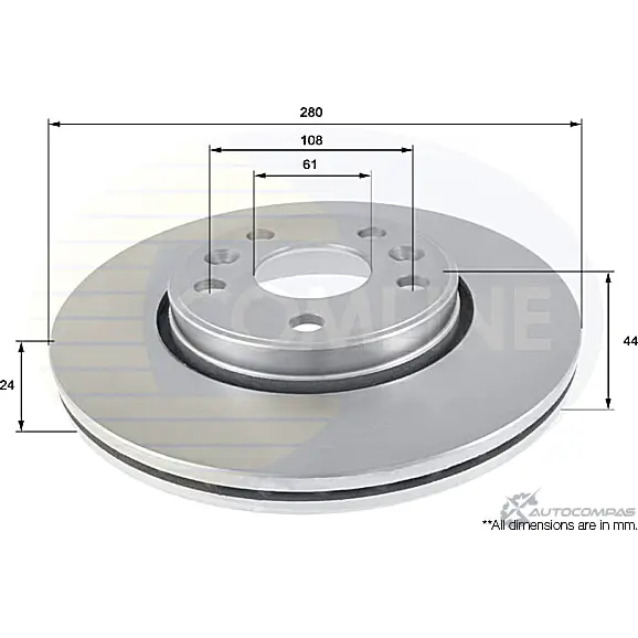 Тормозной диск COMLINE ADC2702V K 2NRXW 2915187 изображение 0