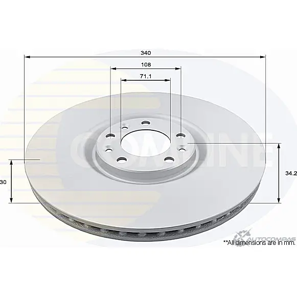 Тормозной диск COMLINE L DLYO ADC2716V 2915201 изображение 0