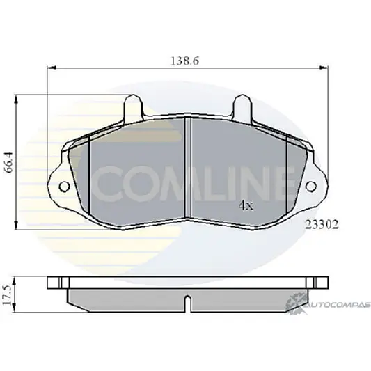 Тормозные колодки дисковые, комплект COMLINE 2916953 CBP01021 88EI9L 2 3302