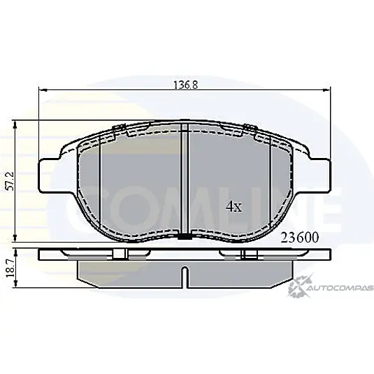 Тормозные колодки дисковые, комплект COMLINE CBP01038 2 3600 Q5RXILN 2916961