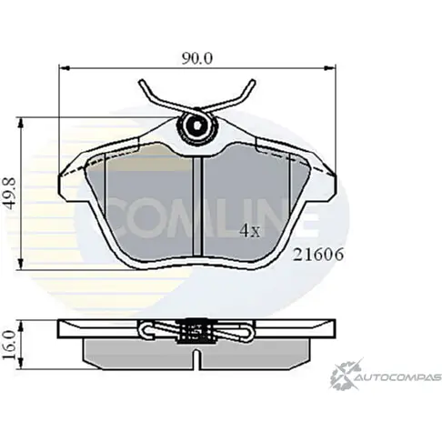 Тормозные колодки дисковые, комплект COMLINE CBP01095 216 06 PU9ISL 2916982 изображение 0