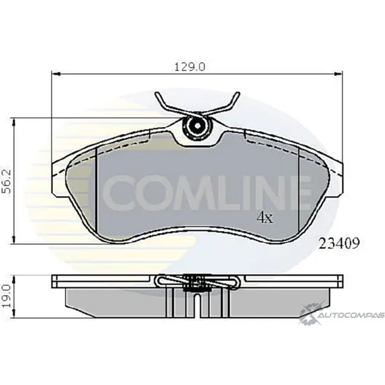 Тормозные колодки дисковые, комплект COMLINE 2917008 TQDOMU9 2340 9 CBP01146
