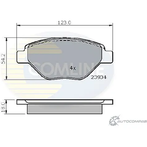 Тормозные колодки дисковые, комплект COMLINE 239 34 CBP01159 T4WLM 2917014