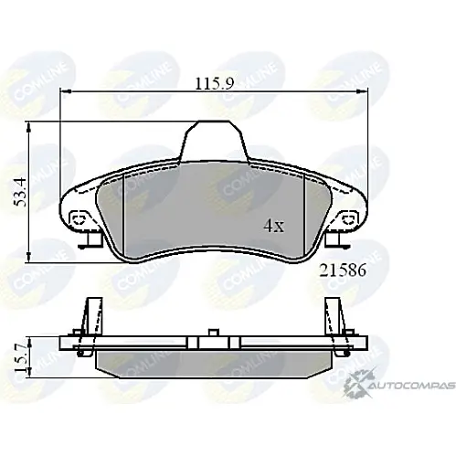 Тормозные колодки дисковые, комплект COMLINE 21 586 UUSW9OK CBP01235 2917043 изображение 0