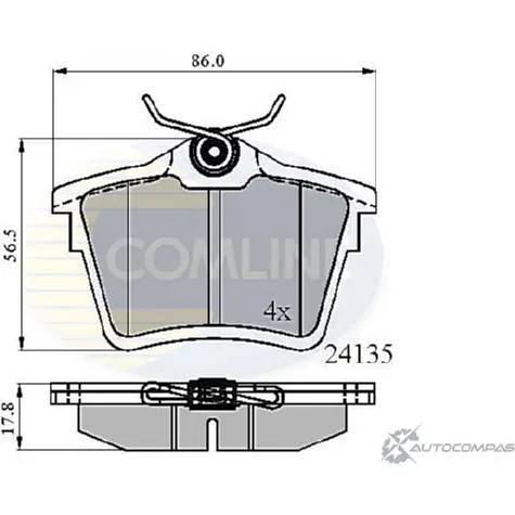 Тормозные колодки дисковые, комплект COMLINE 2917045 CBP01252 2413 5 Q6BOXBR