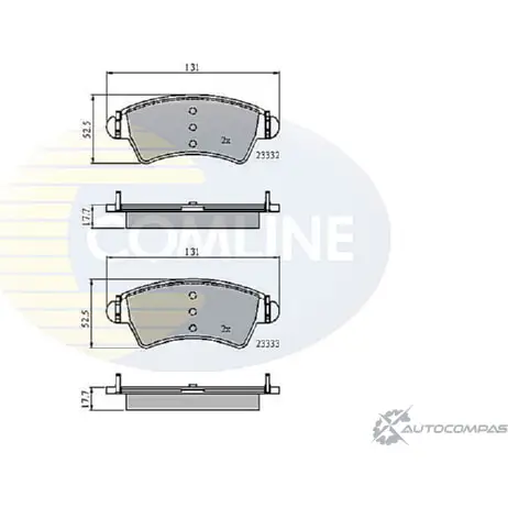 Тормозные колодки дисковые, комплект COMLINE CBP01260 23332, 23333 2917046 JIN516S