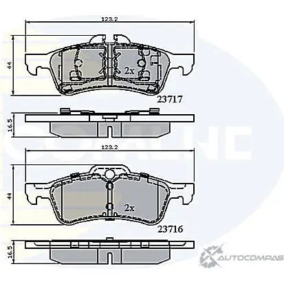 Тормозные колодки дисковые, комплект COMLINE 2917062 23716, 23717 CBP01317 7DKWO9U