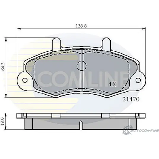 Тормозные колодки дисковые, комплект COMLINE EBI31P5 2917064 214 70 CBP0132 изображение 0