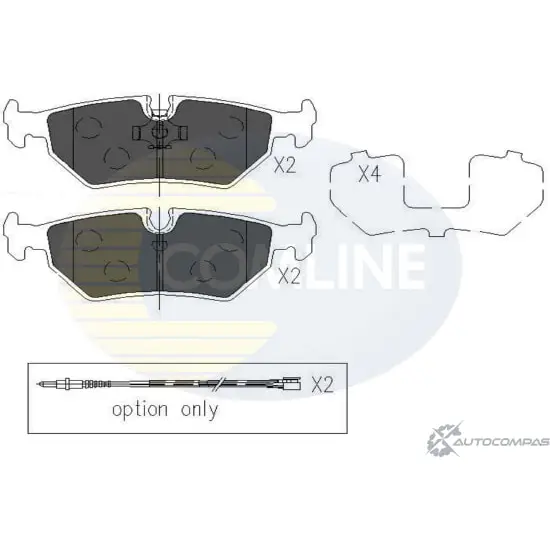 Тормозные колодки дисковые, комплект COMLINE 2 1275 TK1ABP 2917086 CBP01527