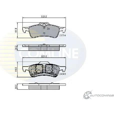 Тормозные колодки дисковые, комплект COMLINE 23716, 24043 CBP01550 XC24OA 2917095 изображение 0
