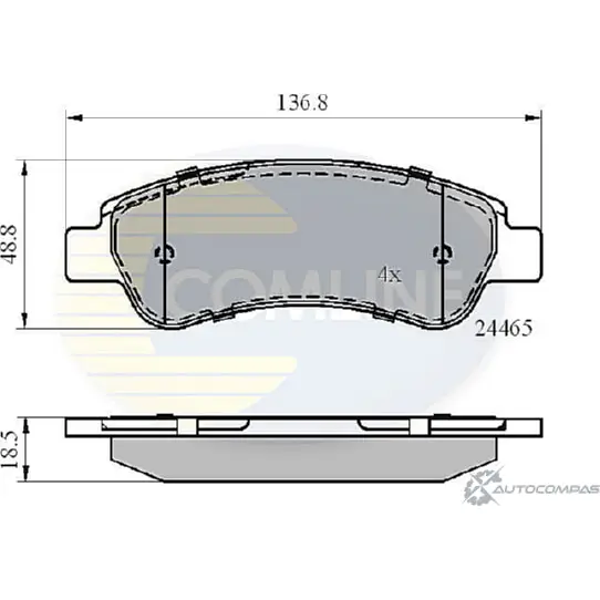 Тормозные колодки дисковые, комплект COMLINE HHF2M CBP01604 2917114 2446 5