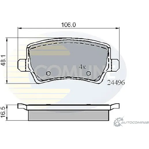 Тормозные колодки дисковые, комплект COMLINE 2917122 CBP01613 FXA7W37 24 496